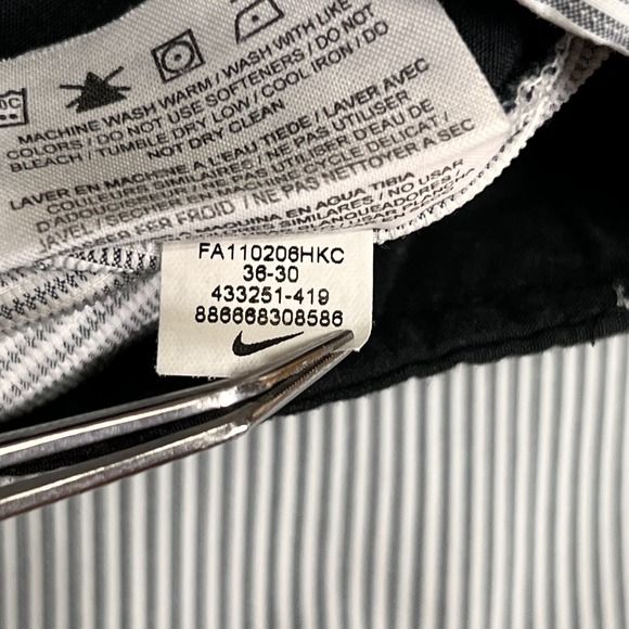 Nike Golf Mens Dri-Fit Pinstripe Pants Gray White 36x30 Performance Style 433251 - Picture 10 of 14